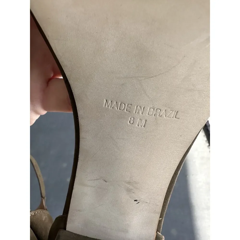 Steve Madden Size 8M Olive Green Irenee Chunk Heel Ankle Strap Block 2.5 Leather